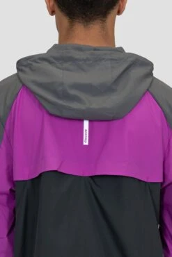 Breeze 2.0 Windbreaker - Cement Grey/Electric Purple/Asphalt -Montirex Sale Store BREEZE 2.0 WINDBREAKER CASTLEROCK PURPLE CACTUS FLOWER ASPHALT Back Detail