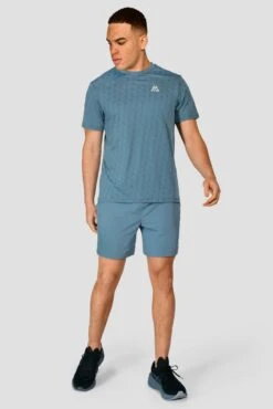 Crux Knit T-Shirt - Steel Blue -Montirex Sale Store CRUX KNIT TEE STEEL BLUE front