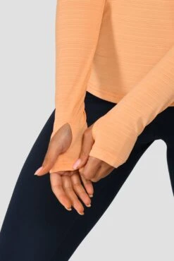 Women's Draft 1/4 Zip - Sunset Peach -Montirex Sale Store DRAFT 1 4 ZIP SUNSET PEACH sleeve detail