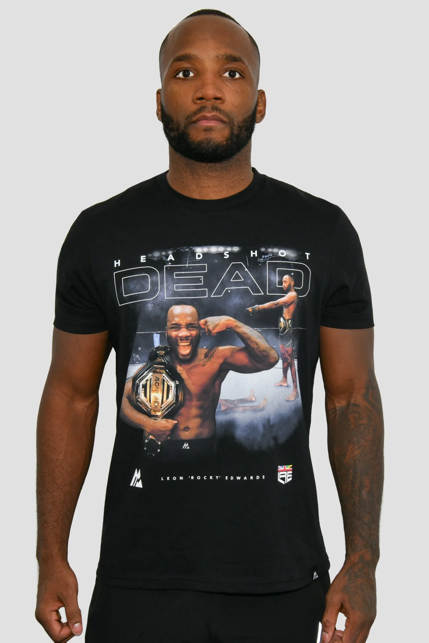 Leon Edwards Head Shot T-Shirt - Black 1 Leon Edwards Head Shot T-Shirt - Black