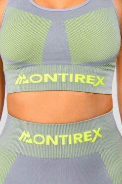Energy 2.0 Seamless Bra Top - Cadet Grey/OG Neon -Montirex Sale Store ENERGY2.0SEAMLESSBRATOP TRADEWINDS SAFETYYELLOW close