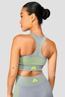 Montirex Sale Store -Montirex Sale Store Energy2.0SeamlessBraTop CadetGrey OgNeon closeback