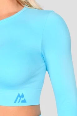 Evolve Seamless Crop - Neon Sky -Montirex Sale Store EvolveCoreSeamlessLsCrop NeonSky close