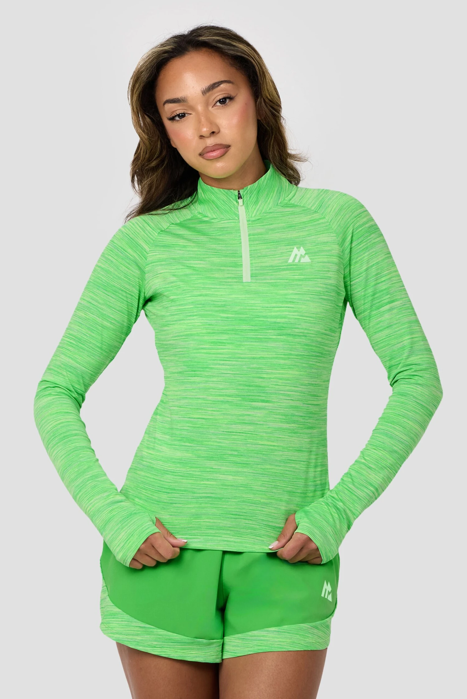 Women's Trail 1/4 Zip - Green Multi 1 Women's Trail 1/4 Zip - Green Multi