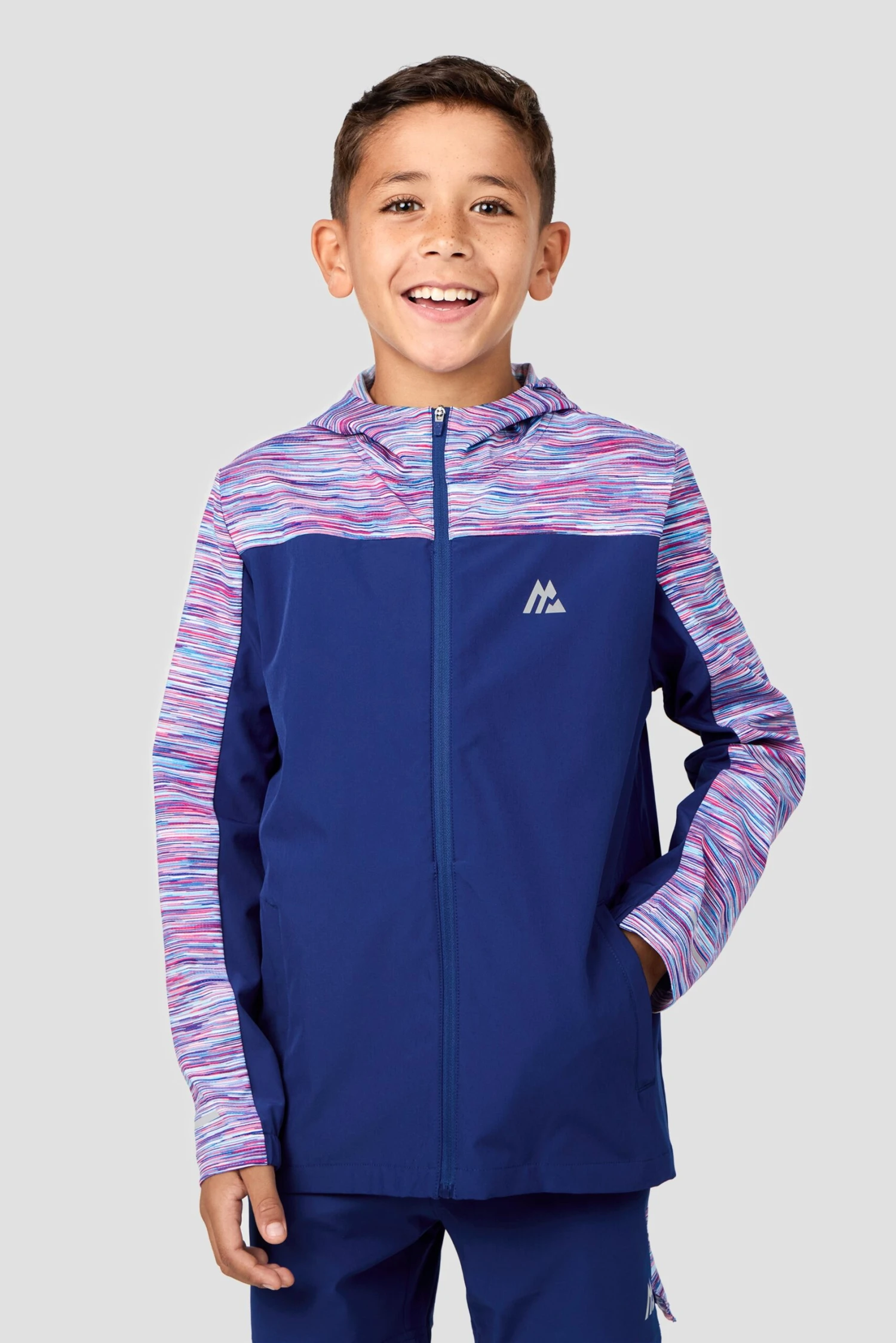 Boys Trail Windbreaker - Blue/Pink/White 1 Boys Trail Windbreaker - Blue/Pink/White