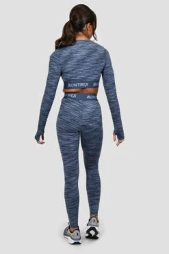 Icon Lite Long Sleeve Crop Top - Deep Indigo/Province/Greyed Indigo -Montirex Sale Store ICON CONTRAST 2.0 CROP DEEP INDIGO PROVINCE GREYED INDIGO full back