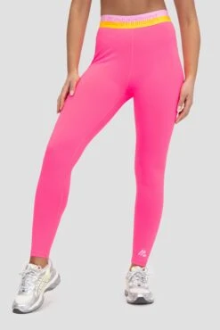Icon Contrast 2.0 Legging - Neon Pink/Ice Tango/Pink Sugar -Montirex Sale Store ICON CONTRAST 2.0 LEGGING KNOCKOUT PINK ORANGE POP BONBON Close Front v3