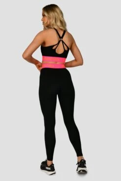 Icon Contrast Legging - Black/Neon Pink/Fiery Orange -Montirex Sale Store ICON CONTRAST LEGGING BLACK NEON PINK FIERY ORANGE full back