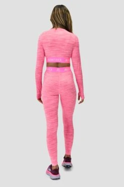 Icon Lite Long Sleeve Crop Top - Pink Multi -Montirex Sale Store ICON LITE LS CROP FUCHSHIA CANDY FLOSS PINK ROSE FRAMBOISE full back