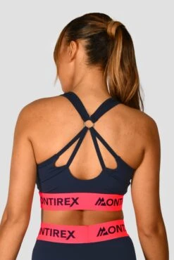 Icon Contrast Bra Top - Midnight Blue/Shocking Pink -Montirex Sale Store Icon Contrast Bra Top Midnight Blue Shocking Pink close back