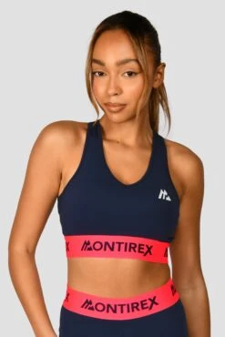 Icon Contrast Bra Top - Midnight Blue/Shocking Pink