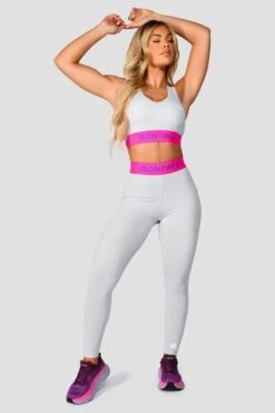 Icon Contrast Legging - Light Smoke Grey/Pink Glo/Electric Purple -Montirex Sale Store IconContrastLegging LightSmokeGrey PinkGlo ElectricPurple fullfront