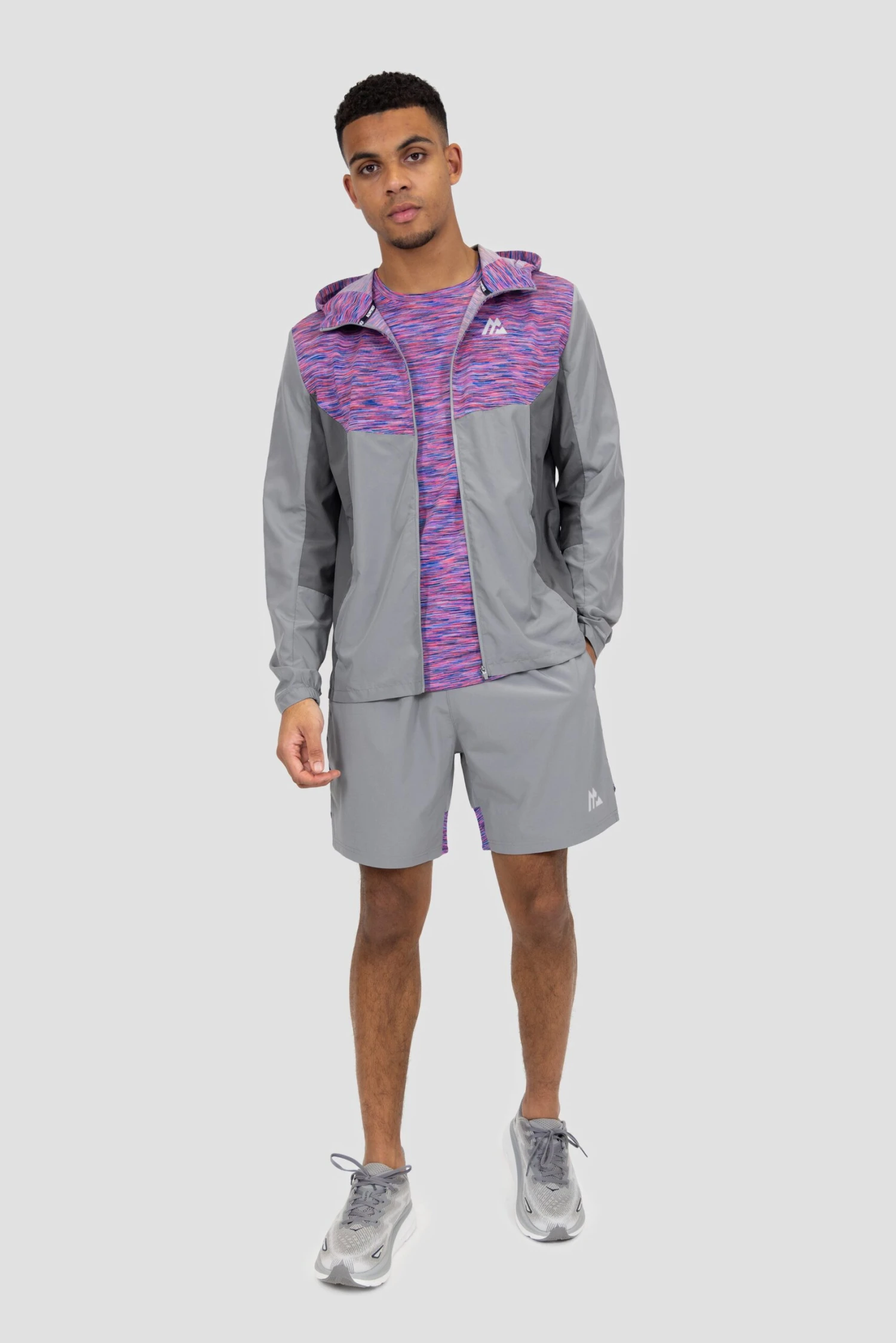 Trail Windbreaker - Grey/Pink/Blue 3 Trail Windbreaker - Grey/Pink/Blue - Image 3