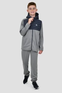 Boys Mesa Hybrid Jacket - Platinum Grey/Midnight Blue -Montirex Sale Store MESA JACKET PLATINUM GREY MIDNIGHT BLUE full front