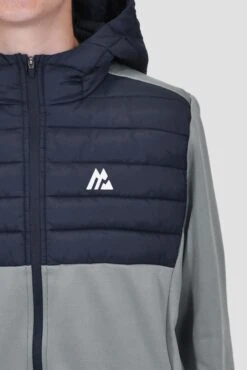 Boys Mesa Hybrid Jacket - Platinum Grey/Midnight Blue -Montirex Sale Store MESA JACKET PLATINUM GREY MIDNIGHT BLUE logo detail