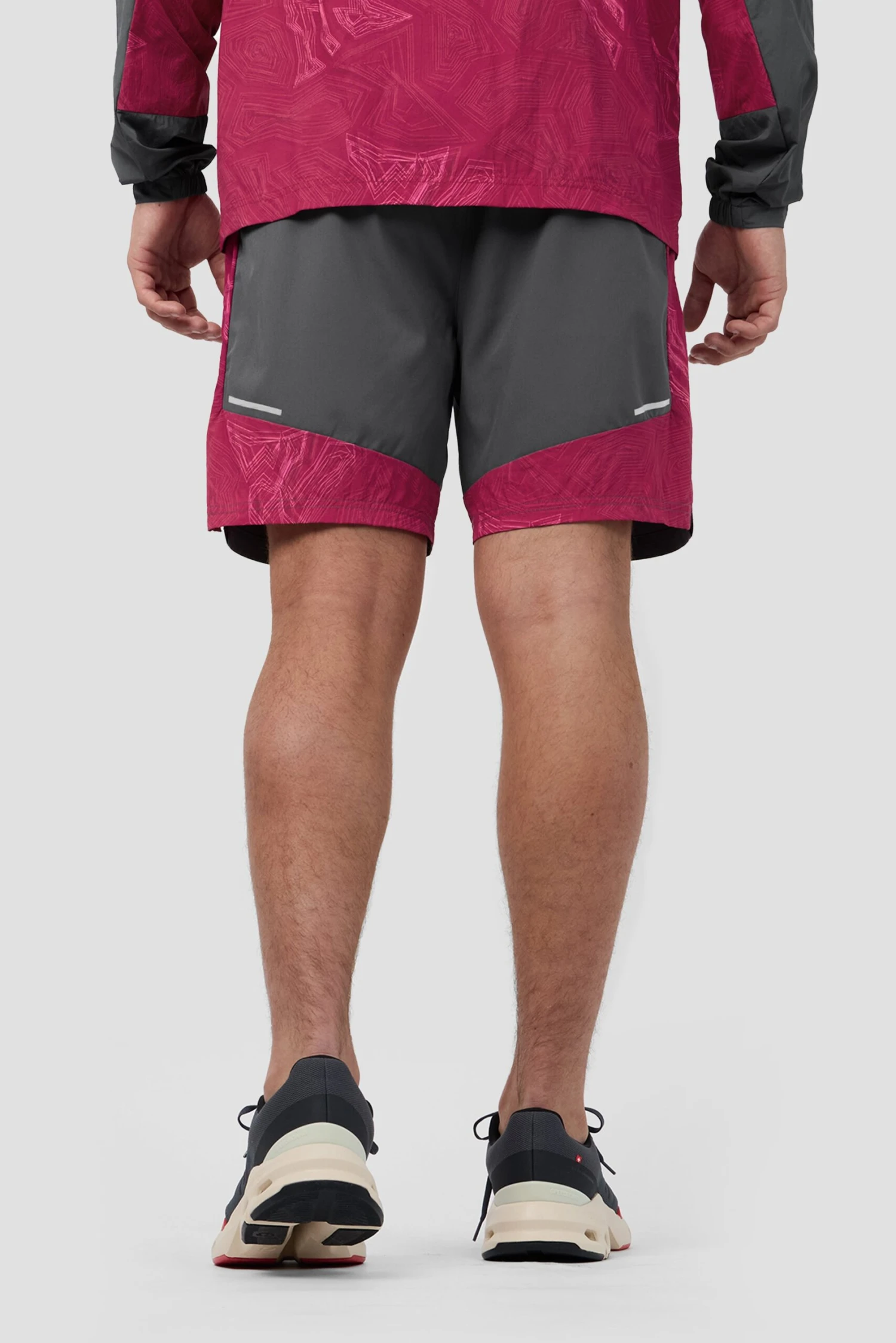 Geo M Print Short - Slate Grey/Cherry 6 Geo M Print Short - Slate Grey/Cherry - Image 6