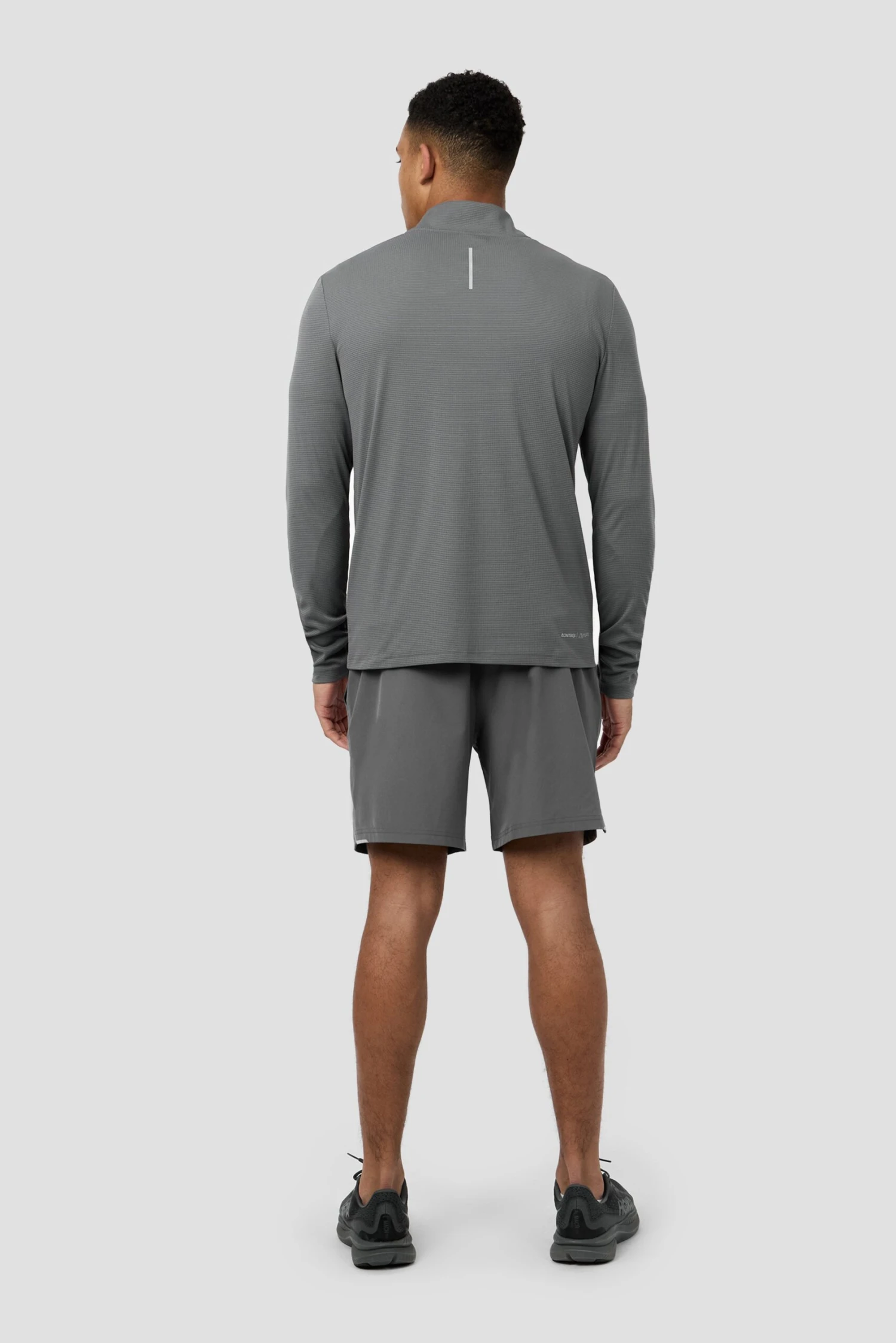 Peak Gridded Polartec® 1/4 Zip - Cement Grey 5 Peak Gridded Polartec® 1/4 Zip - Cement Grey - Image 5