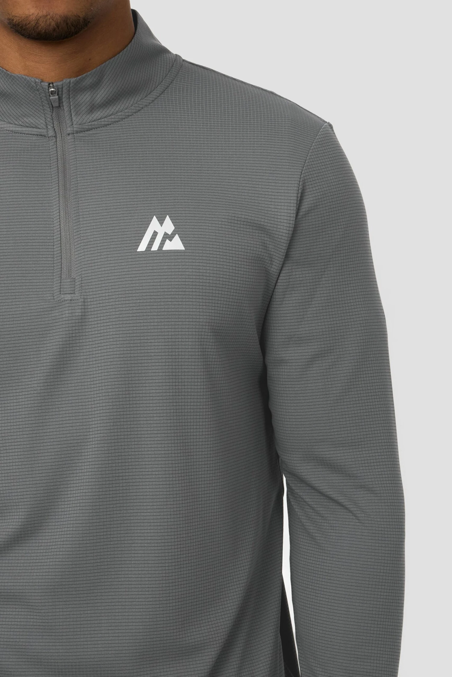 Peak Gridded Polartec® 1/4 Zip - Cement Grey 6 Peak Gridded Polartec® 1/4 Zip - Cement Grey - Image 6
