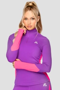 Power Panelled 1/4 Zip - Electric Purple/Pink
