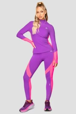 Power Panelled Legging - Electric Purple/Pink -Montirex Sale Store POWERPANELLEDLEGGING ElectricPurple Pink fullfront