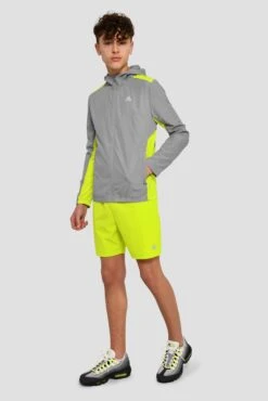 Junior Speed Windbreaker - Platinum Grey/Electric Lime -Montirex Sale Store SPEEDWINDBREAKER PLATINUMGREY ELECTRICLIME front