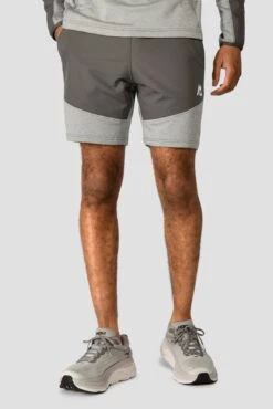 Summit Poly Short - Platinum Grey Marl/Cement Grey -Montirex Sale Store SUMMIT POLY SHORT PLATINUM GREY MARL CEMENT GREY close front