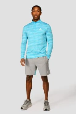 Trail 2.0 1/4 Zip - Neon Blue/White -Montirex Sale Store TRAIL 1 4 ZIP BLUEFISH ATOMIC BLUE WHITE front
