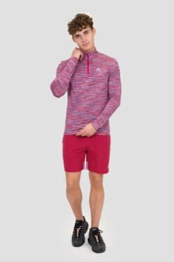 Trail 1/4 Zip - Red/Coral/White -Montirex Sale Store TRAIL 1 4 ZIP SPICED CHERRY CORAL TUSCAN GRAPE WHITE full front