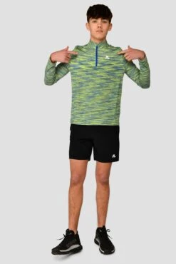 Junior Trail 2.0 1/4 Zip - Neon Blue/Lime 7 Junior Trail 2.0 1/4 Zip - Neon Blue/Lime -Montirex Sale Store TRAIL 2.0 1 4 ZIP NEON BLUE AZURE BLUE LIME FROST front