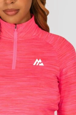 Women's Trail 2.0 1/4 Zip - Neon Pink/Red 11 Women's Trail 2.0 1/4 Zip - Neon Pink/Red -Montirex Sale Store TRAIL 2.0 1 4 ZIP NEON PINK MAGENTA PINK PUNCH SHOCKING PINK FIESTA RED LOGO CLOSEUP