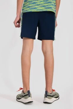 Junior Trail Panel Short - Navy/Neon Blue/Lime -Montirex Sale Store TRAIL PANEL SHORT MIDNIGHT BLUE NEON BLUE LIME FROST back