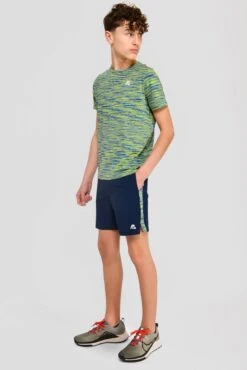 Junior Trail Panel Short - Navy/Neon Blue/Lime -Montirex Sale Store TRAIL PANEL SHORT MIDNIGHT BLUE NEON BLUE LIME FROST full front