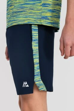 Junior Trail Panel Short - Navy/Neon Blue/Lime -Montirex Sale Store TRAIL PANEL SHORT MIDNIGHT BLUE NEON BLUE LIME FROST logo detail