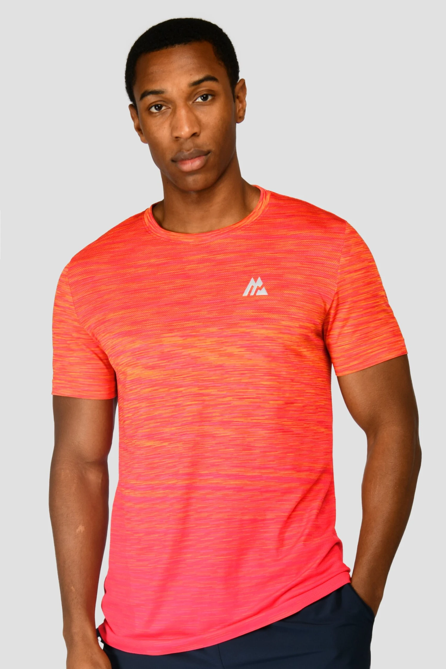 Trail Seamless T-Shirt - Fiery Orange/Hot Pink/Hibiscus 1 Trail Seamless T-Shirt - Fiery Orange/Hot Pink/Hibiscus