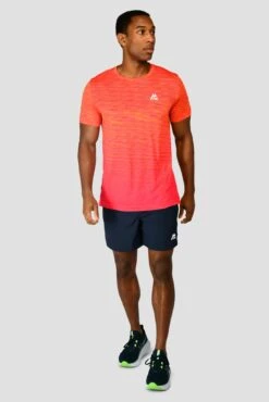 Trail Seamless T-Shirt - Fiery Orange/Hot Pink/Hibiscus 8 Trail Seamless T-Shirt - Fiery Orange/Hot Pink/Hibiscus -Montirex Sale Store TRAIL SEAMLESS TEE FIERY ORANGE HOT PINK HIBISCUS front