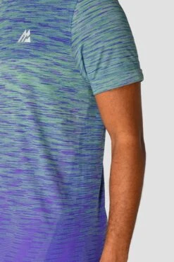 Trail Seamless T-Shirt - Green/Purple -Montirex Sale Store TRAIL SEAMLESS TEE MOUNTAIN MEADOW PURPLE seamless detail