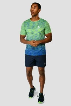 Trail Seamless T-Shirt - OG Neon/Cobalt Blue -Montirex Sale Store TRAIL SEAMLESS TEE OG NEON COBALT front