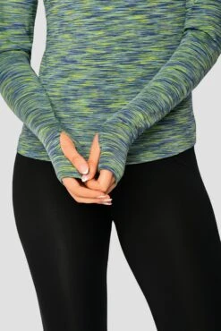 Trail 2.0 1/4 Zip - Green/Blue Multi -Montirex Sale Store Trail 1 4 Zip BLUE GREEN CAPRI Sleeve detail