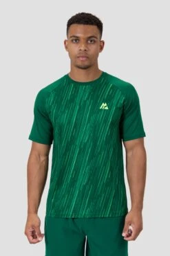 Vigour Print T-Shirt - Sherwood/Neon Green