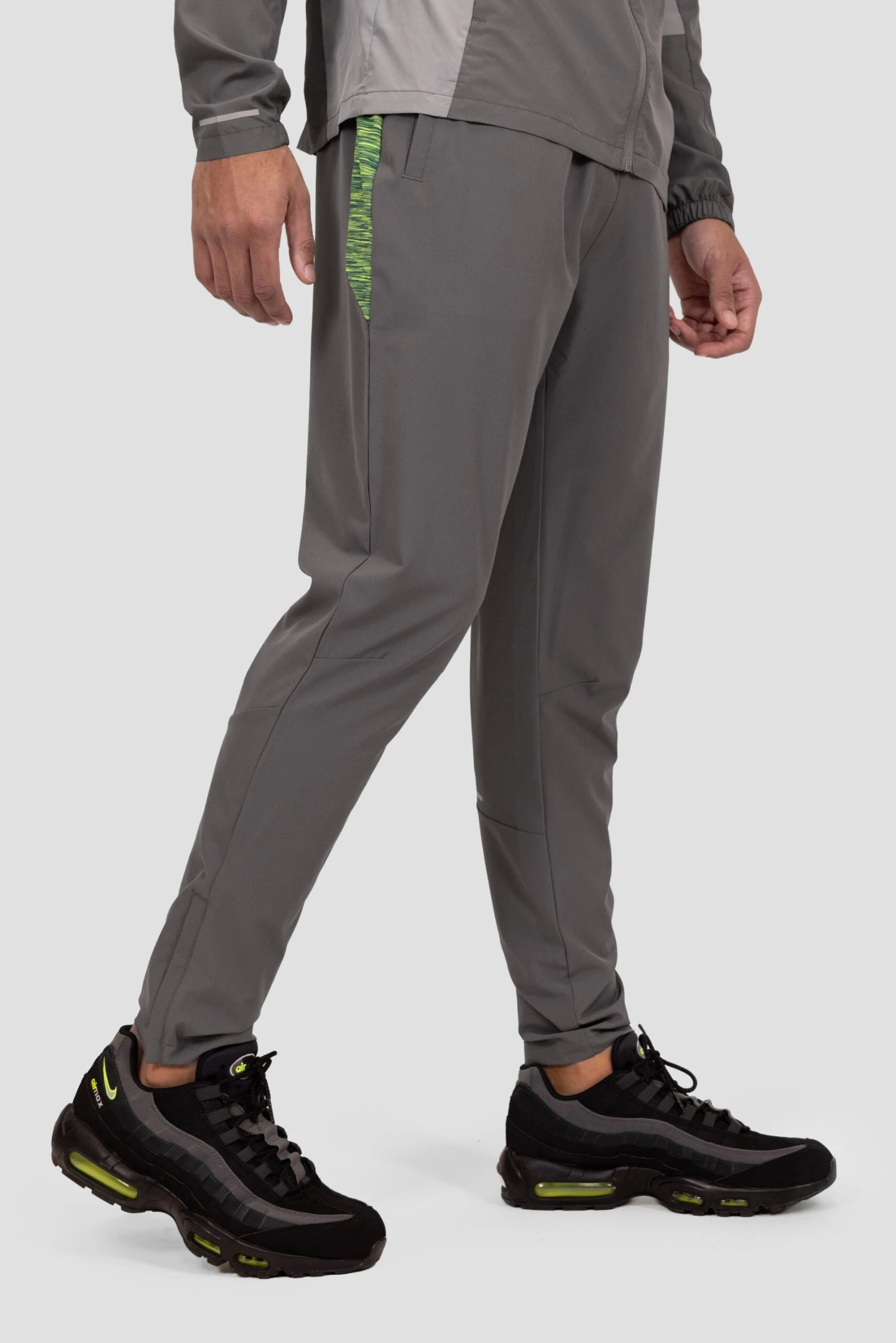 Trail Panel Running Pant - Grey/Green/Black 2 Trail Panel Running Pant - Grey/Green/Black - Image 2