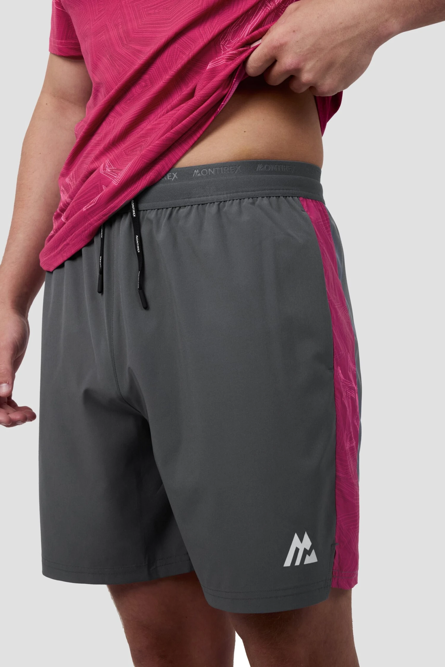 Geo M Print Short - Slate Grey/Cherry 8 Geo M Print Short - Slate Grey/Cherry - Image 8