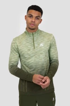 Vector Seamless 1/4 Zip - Sage/Khaki